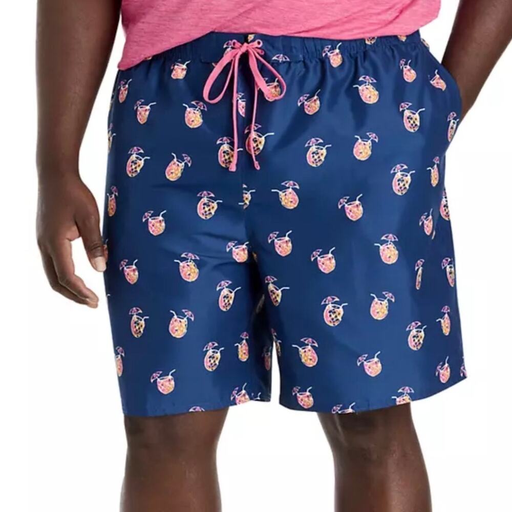 DXL Harbor Bay Swim Trunks 1XL Mens Pineapple Drink Beach Resort Vacation Lined